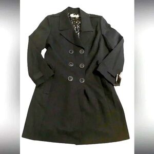 Tahari trench midi charcoal lined  pockets. nwt plus size 16.DOES NOT HAVE BELT.